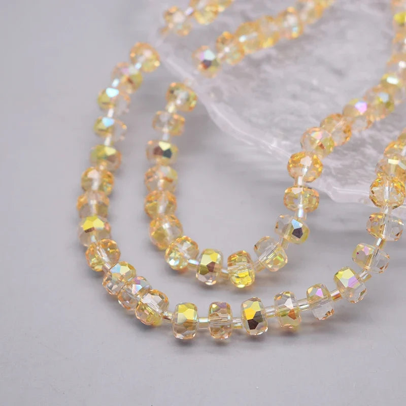 8mm Crystal Glass Beads Set - 30PCS Color Wheel Faceted Round Loose Beads for DIY Jewelry Making & Bracelets