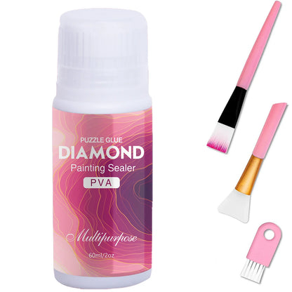 Diamond Painting Sealer - 60ML/200ML Permanent Adhesive Glue with Shine Finish for Diamond Art & Puzzle Protection