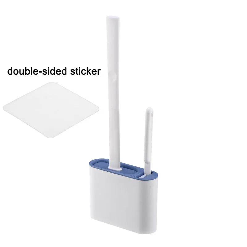 Wall-Mounted Toilet Brush with Holder – Long Handled Silicone Soft Bristles for Bathroom WC Cleaning