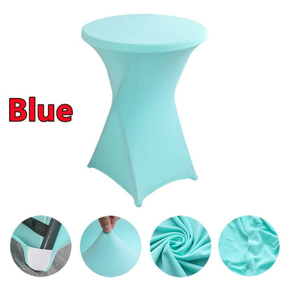Spandex Round Tablecloth - Stretch Elastic Cocktail Table Cover for Wedding, Party, Hotel & Event Decor