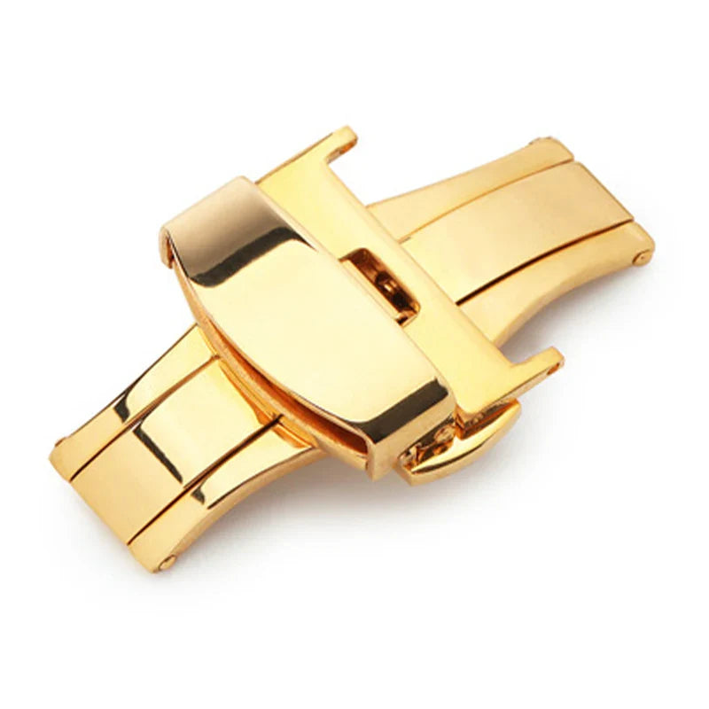 Stainless Steel Butterfly Buckle – Polished & Matte Watch Band Clasp for 16mm, 18mm, 20mm, 22mm Straps