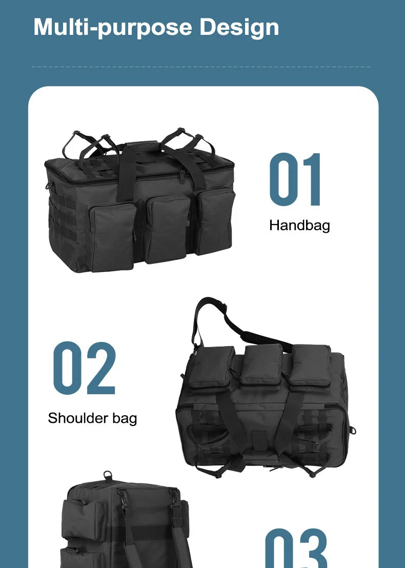 55L Tactical Duffel Bag – Large Hiking, Travel & Camping Backpack for Men, Gym and Weekend Trips