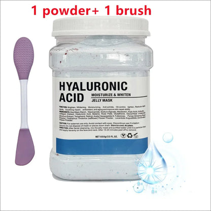 650g Chamomile Hyaluronic Acid Jelly Mask – Rose Moisturizing Facial Powder with Silicone Brush for Skin Elasticity