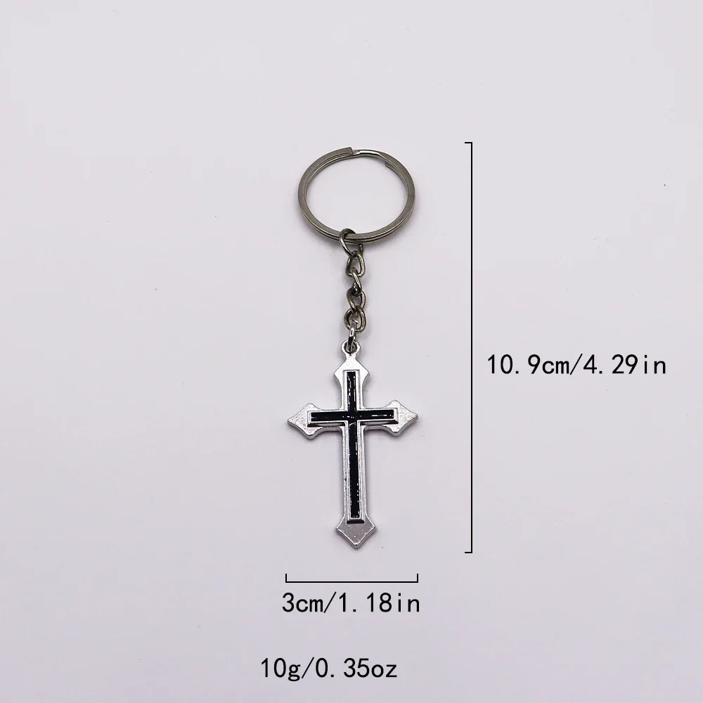 Classic Cross Keychain - Fashion Car Key Ring Pendant & Bag Jewelry Accessory