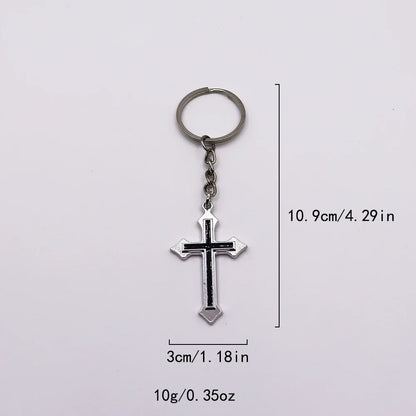 Classic Cross Keychain - Fashion Car Key Ring Pendant & Bag Jewelry Accessory