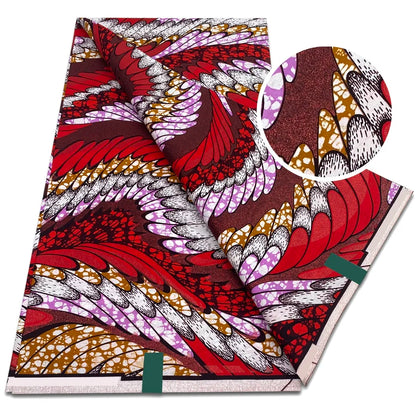 African Grand Super Golden Wax Fabric - Soft Glitter Gold Ankara Batik Print 6 Yards