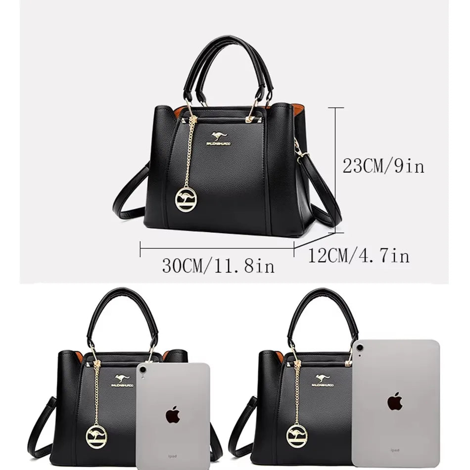 Luxury Women’s Leather Handbag – Large Capacity Shoulder & Crossbody Designer Bag
