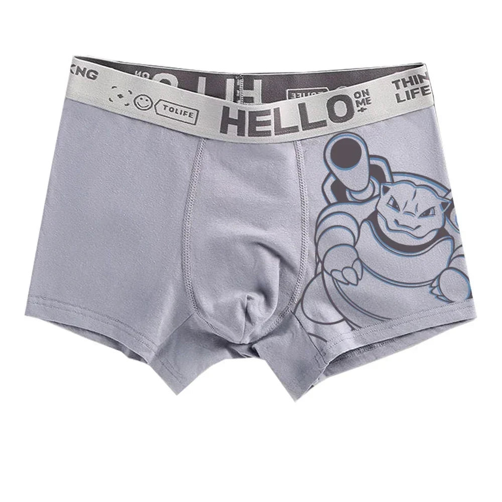 Pokemon Anime Men's Boxer Briefs — Charmander, Charizard, Bulbasaur, Gengar & Pikachu Antibacterial Underwear Shorts Gift