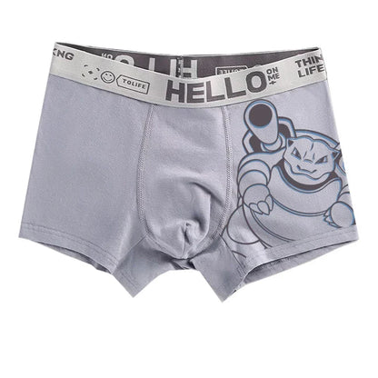 Pokemon Anime Men's Boxer Briefs — Charmander, Charizard, Bulbasaur, Gengar & Pikachu Antibacterial Underwear Shorts Gift