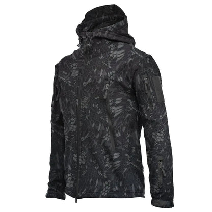 2024 Tactical Soft Shell Jacket for Men - Windproof Waterproof Breathable Fleece Hooded Combat Coat