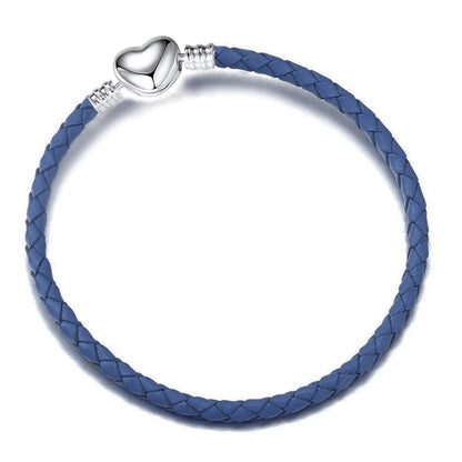 BAOPON 9-Color Leather Charm Bracelet - DIY Chain Jewelry Gift for Women & Girls