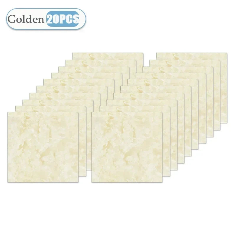Self Adhesive Tile Wallpaper Stickers - 10/20/40PCS Waterproof 30x30cm Floor Decals for Kitchen, Bathroom & Home Decor
