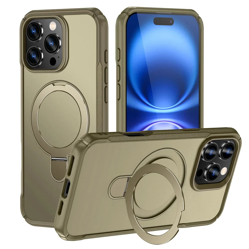 MagSafe Foldable Magnetic Wireless Charging Stand Case — Anti-Slip Bumper for iPhone 11–17 (incl. 16E) Pro/Max