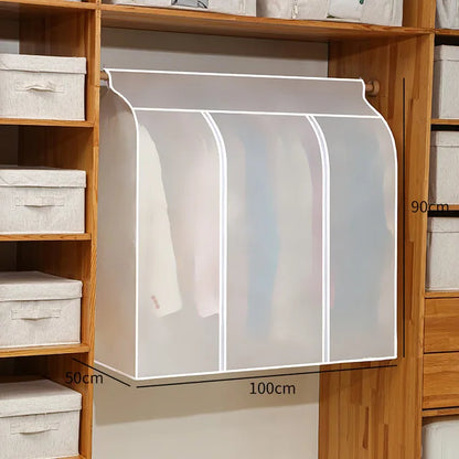 Transparent Clothing Dust Cover — Waterproof Hanging Garment Organizer for Dress & Wardrobe Storage