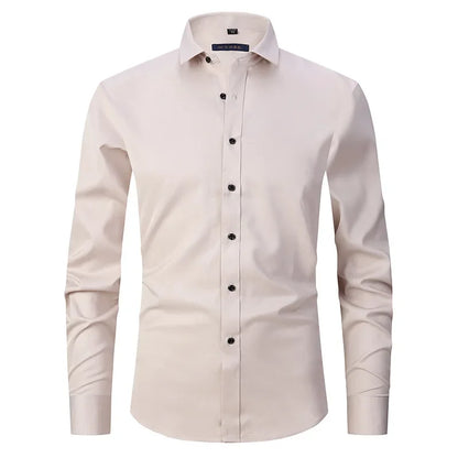 Men’s Slim Fit Dress Shirt - Long Sleeve Business Casual Formal Shirt for Spring Office & Elegant Wear