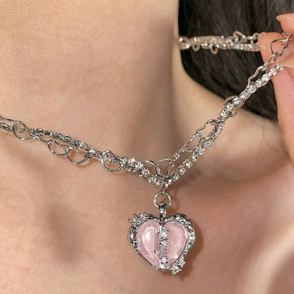 Women’s Crystal Zircon Cross Necklace - Trendy Chain Choker Pendant Jewelry for Party and Gift Style