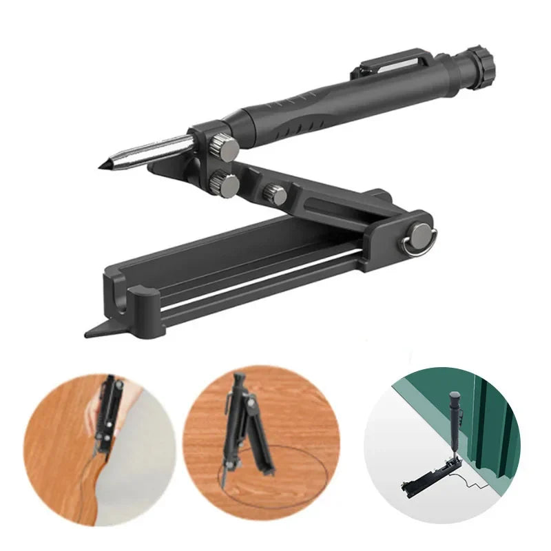 Multi-Function Scribing Ruler - Contour Gauge Measuring Tool for Woodworking, Carpentry & Construction