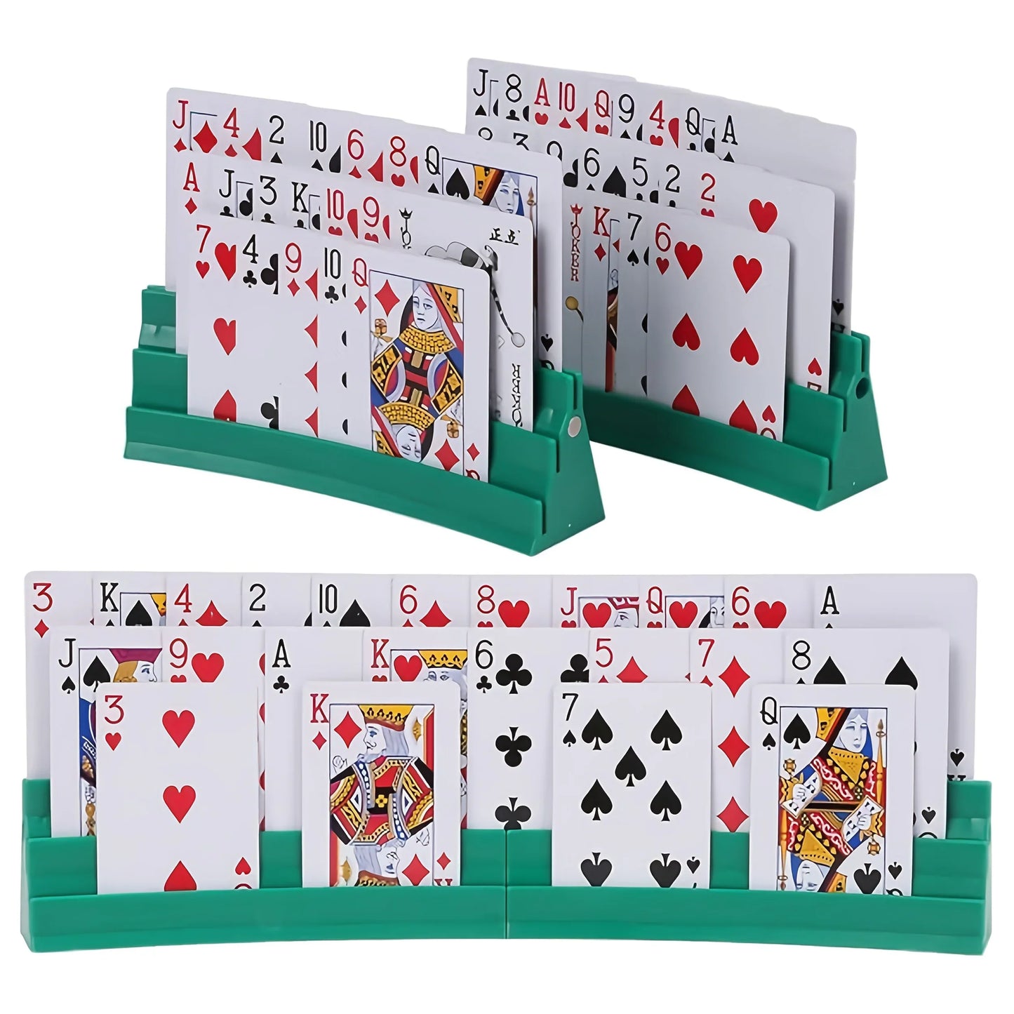 Expandable 3-Layer Card Holder - Upgraded Plastic Playing Card Stand for Carnival Games and Easy Organization