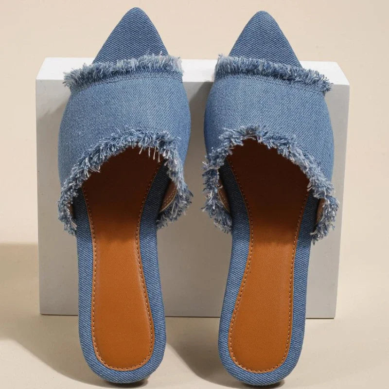 Women’s Summer Flats & Cowboy Sandals – Pointed Toe Flip Flops Casual Beach Dress Shoes