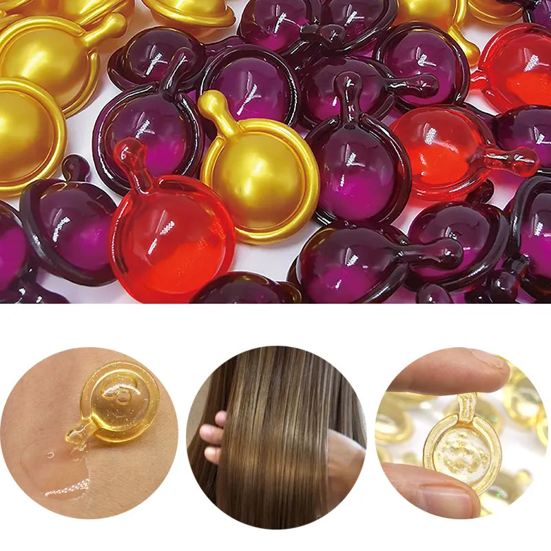 Anti Hair Loss Hair Vitamin Capsule: Keratin Complex Oil for Smooth, Silky Hair - Serum & Mask Repair Frizz Damaged