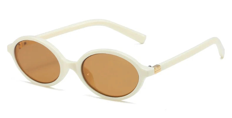 Fashion Oval Retro Sunglasses for Women – Simple Literary Design, Small Frame UV400 Luxury Travel Eyewear