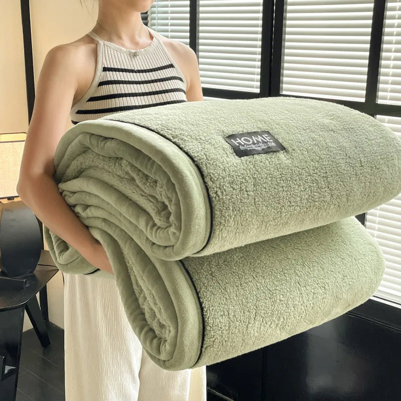 Grade A Half-Side Fleece Blanket — Soft Fluffy Autumn & Winter Throw for Sofa, Napping, and Warm Shawl