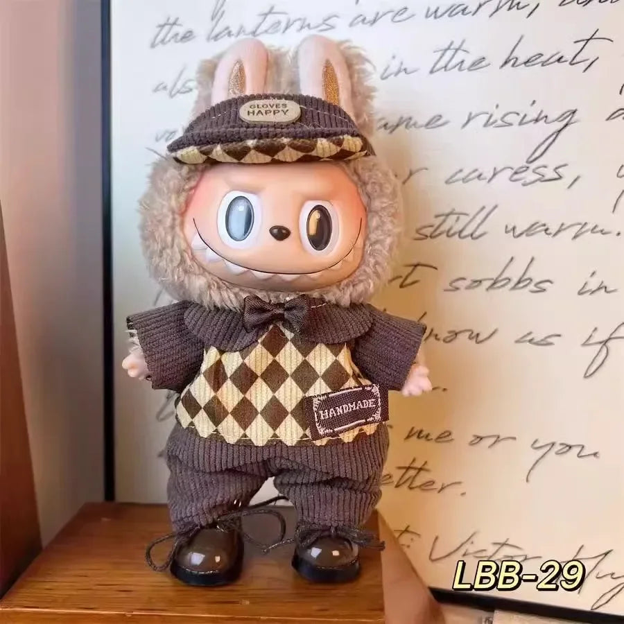 17cm Labubu V1–V2 Trendy Doll Clothes & Accessories – Idol Outfit for Kids Gift