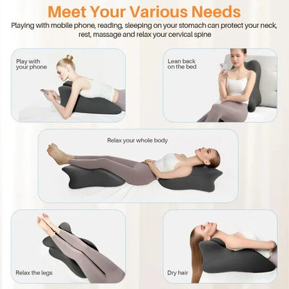 Multi-Positional Wedge Pillow - Memory Foam Ergonomic Prone Bed Pillow with Removable Cover