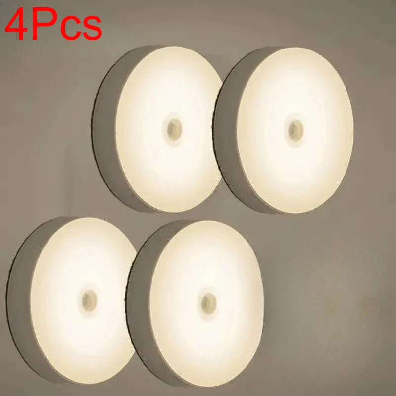 Motion Sensor LED Night Light USB Rechargeable – Wireless Cabinet, Wardrobe & Staircase Lamp (1–8PCS)