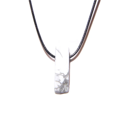 Men's Vintage Rectangle Obsidian Pendant Necklace – Natural Tiger Eye & Labradorite Gem, Leather Rope Braid Healing Jewelry