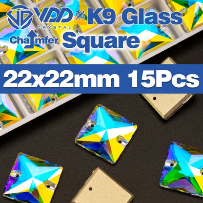 AAAAA K9 Glass Sew-On Rhinestones - AB Crystal Flatback Stones for Wedding Dress & Clothing Accessories