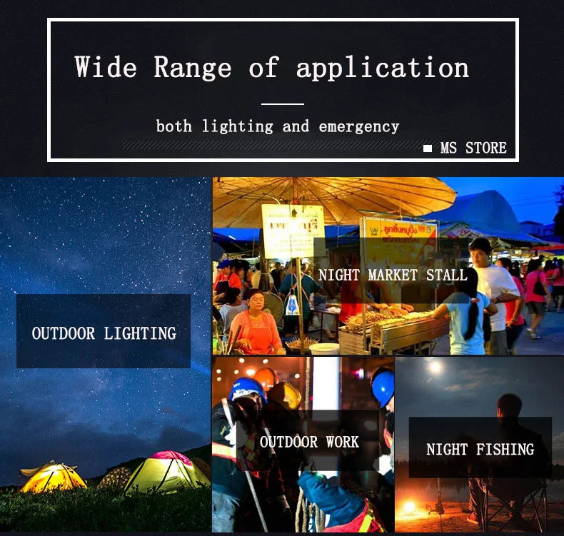 MOSLIGHTING 9900mAh Rechargeable Camping Lantern — Powerful LED Flashlight with Magnet, Portable Tent & Work Light
