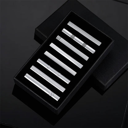 Men's Tie Clip & Cufflink Set - 7/8/10 Piece Luxury Gift Box Jewelry for Weddings & Formal Wear