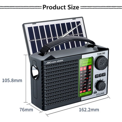 Portable AM/FM Shortwave Radio – Rechargeable Battery Powered Full Band Receiver with USB/TF MP3 Player & Bluetooth Speaker Function