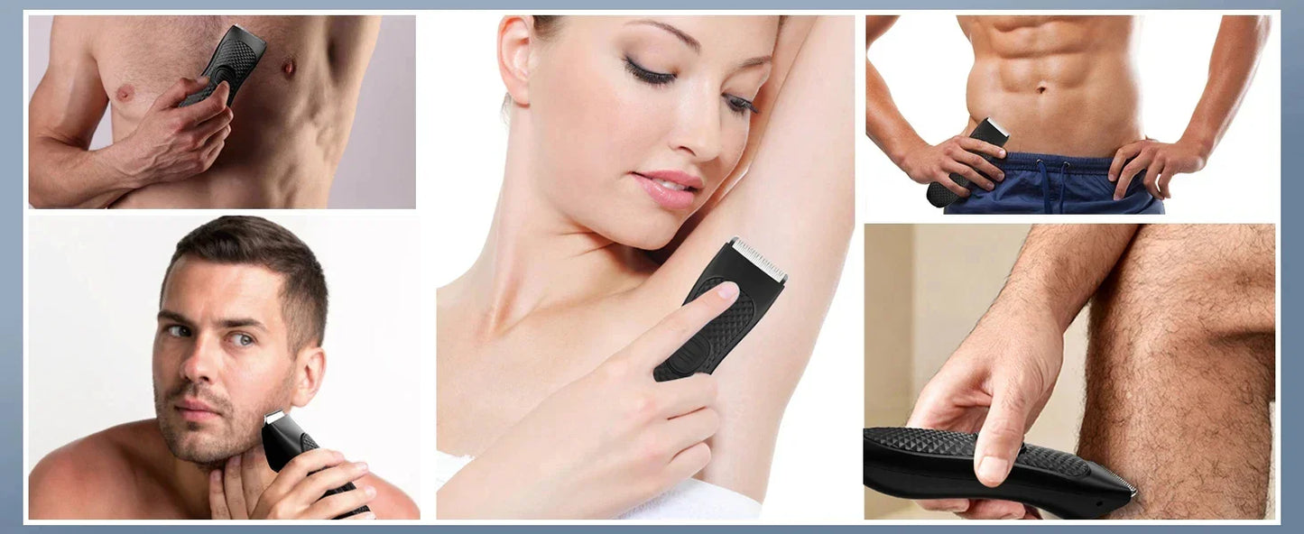 Men’s Electric Groin Hair Trimmer – Rechargeable Body Grooming Clipper for Pubic & Intimate Areas