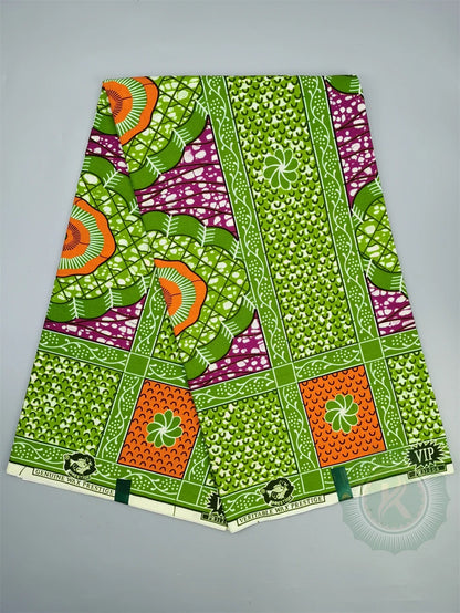 Guaranteed Original African Wax Fabric - 100% Cotton Real Ankara Print 6 Yards for Wedding Dresses & Sewing