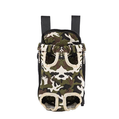 Pet Dog & Cat Carrier Backpack – Camouflage Mesh Outdoor Travel Bag with Breathable Shoulder Straps for Small Pets