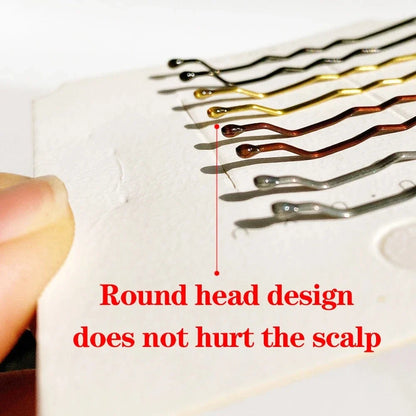 50Pcs Bobby Pin Hair Clips - Solid Grip Styling Pins for Women Girls Curly & Wavy Hairstyles