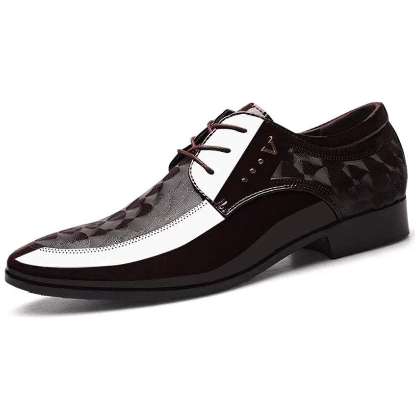 Men’s Classic Black Leather Slip-On Dress Shoes - Pointed Toe Business, Casual & Wedding Formal Shoes Plus Size