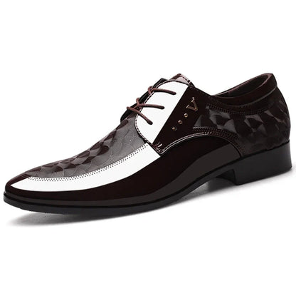 Men’s Classic Black Leather Slip-On Dress Shoes - Pointed Toe Business, Casual & Wedding Formal Shoes Plus Size