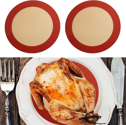LMETJMA Round Silicone Baking Mats – Non-Stick, Food-Grade & Reusable for Macarons, Cookies & Oven Use