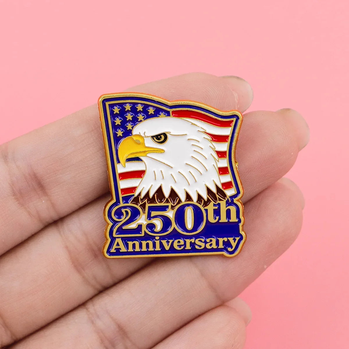 American Flag Lapel Pin - Patriotic Enamel Brooch Badge for Clothing, Gifts, and 250th Anniversary Commemoration