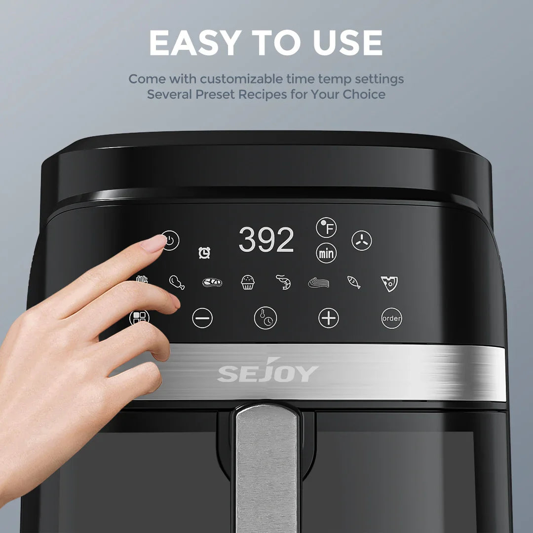 8-in-1 6L Electric Air Fryer Oven – Oilless Cooker for Roasting, Baking, Dehydrating & Keeping Food Warm, 120V
