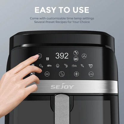 8-in-1 6L Electric Air Fryer Oven – Oilless Cooker for Roasting, Baking, Dehydrating & Keeping Food Warm, 120V