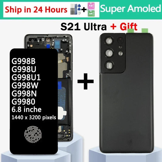 Samsung Galaxy S21 Ultra 5G AMOLED Display - 6.8" Touch Screen Digitizer LCD Replacement