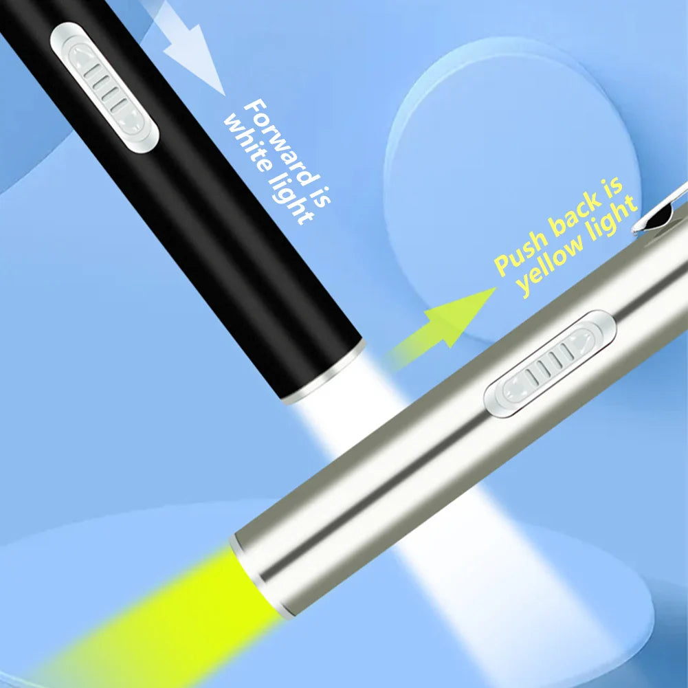 USB Rechargeable Medical Pen Light | Mini Nursing LED Flashlight with Stainless Steel Pocket Clip