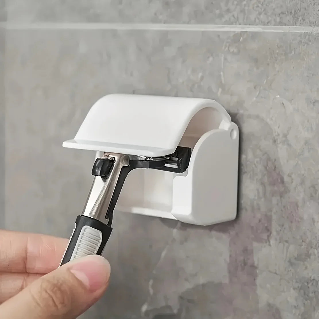 Black/Grey Shower Shaver & Electric Toothbrush Holder – Easy-Install Space-Saving Bathroom Organizer