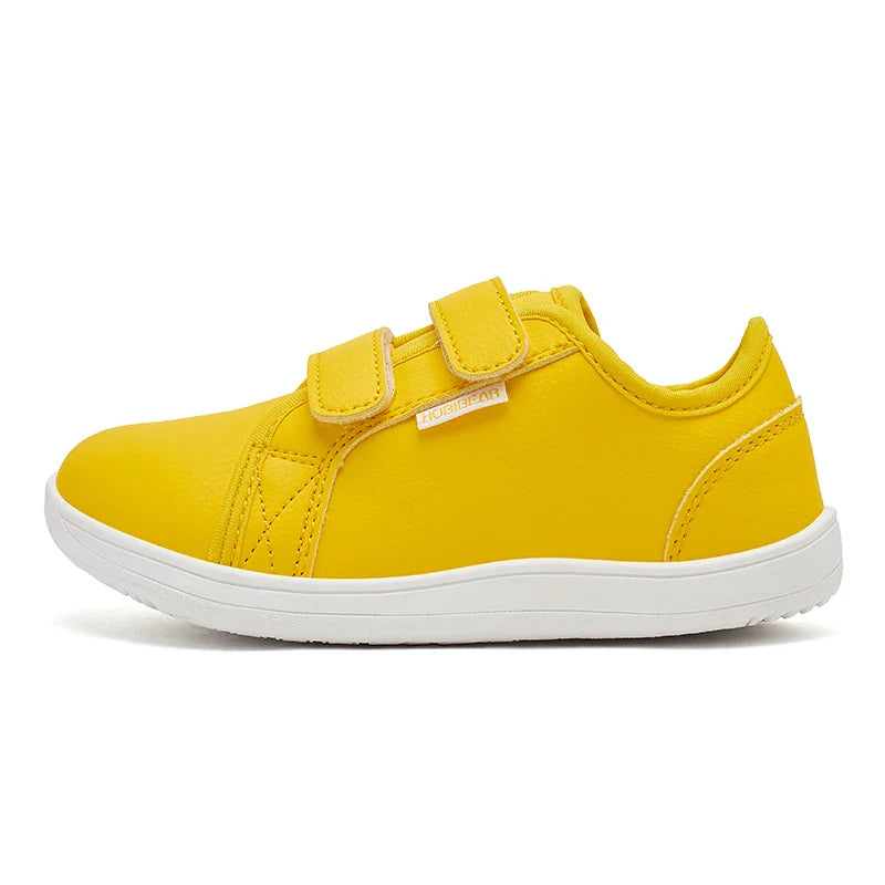 HOBIBEAR Kids Barefoot Shoes – Wide Toe Minimalist Lightweight Sneakers with Hook & Loop Artificial Leather for Boys and Girls