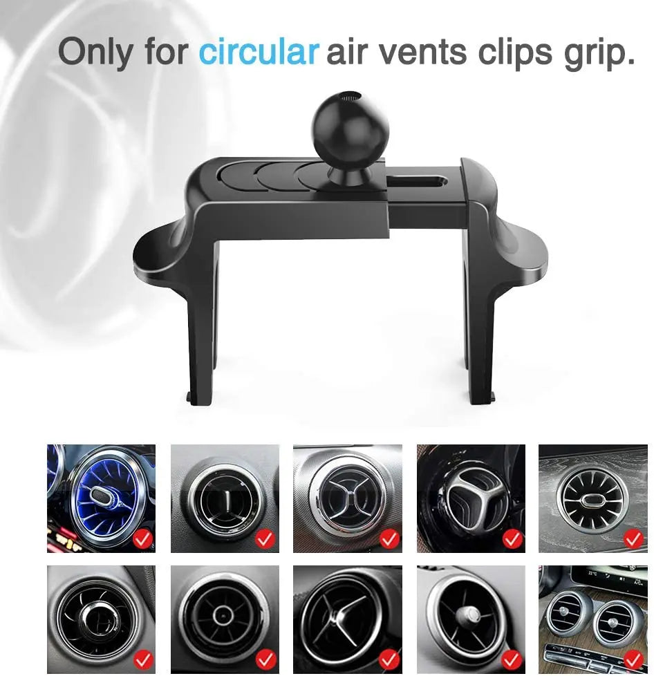 Round Air Vent Car Phone Holder - One-Handed Circular Vent Mount with Scratch Protection Design