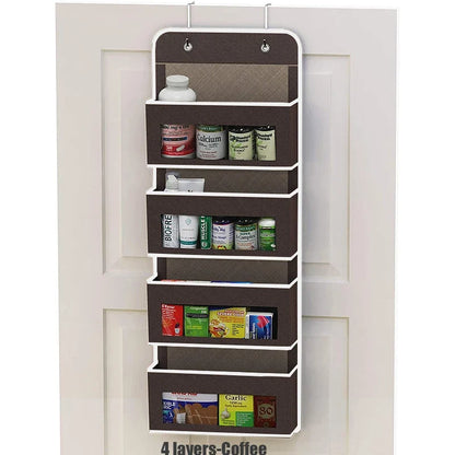 Over The Door Hanging Organizer - 1/3/4/5 Pocket Wall Mounted Storage Rack for Bathroom, Dorm & Clothes